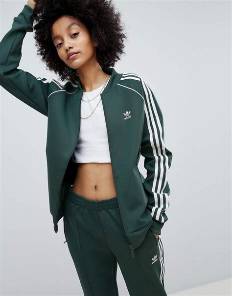 green Adidas tracksuit for women